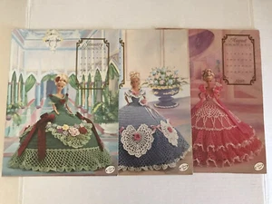 Lot of 3 Annie Potter 1992 Calendar Bed Doll Society Crochet Cotillion Patterns - Picture 1 of 3