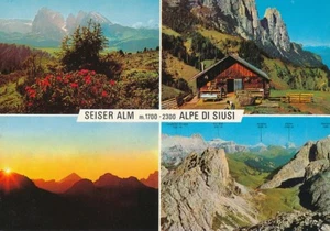 alte AK Seiser Alm Dolomiten 4 Ansichten, Italien ungelaufen Ansichtskarte B140i - Bild 1 von 2