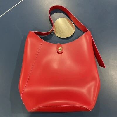 Elizabeth Arden Rojo Imitación Cuero Bolso de Hombro Cartera Estilo Cubo Nuevo Foto 1 de 4