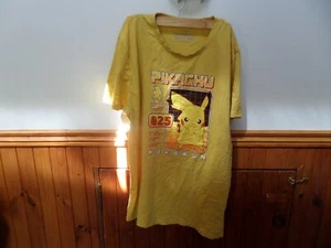 Pokemon Pikachu T-Shirt Men's XX Large Short Sleeve Crew Neck Graphic Yellow - Picture 1 of 4