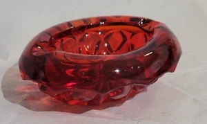 Viking Ruby Red Oval Ashtray - Picture 1 of 6