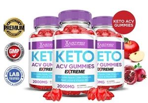 Keto Extreme ACV Gummies 2000MG Advanced Apple Cider Vinegar 180 Gummys - Picture 1 of 5