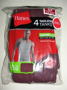 4 Men's Hanes Maroon Tank Tops (A-Shirts) - Size S (34-36") New in Pkg. - Picture 1 of 1