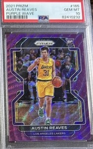 2021-22 Panini Prizm Purple Wave Austin Reaves #165 PSA 10 GEM MT Rookie RC