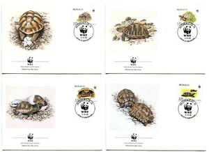 WWF E79 Monaco 4 FDC 1991 Reptiles Turtle - Picture 1 of 1