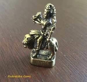 BRASS DURGA MA AMBE MAA SHERA WALI HINDU GOD 1.5 INCH MINI BRASS STATUE IDOL OM - Picture 1 of 3