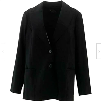 DG2 Diane Gilman Women's Ponte Knit Boyfriend Blazer, Black, S - Image 1 of 4