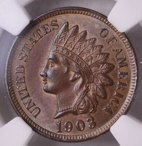 1903 Indian Head Cent - NGC MS 63 BN - Picture 1 of 3