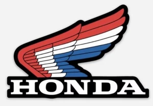 Custom Classic Honda Logo Die cut STICKER Dirt Bike MX Vintage Red White Blue - Picture 1 of 1