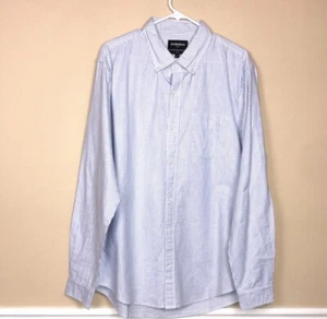 Bonobos Men’s Slim Fit Baby Blue White Striped Pocket Button-Up Dress Shirt XL - Picture 1 of 8