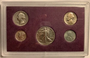 1943 Year Set 5 Coins Collectible Gift Set SILVER DIME QUARTER HALF $ (S11) - Picture 1 of 6