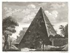 Piramide Di Caio Cestio , Roma, Di F. Morell , Datata 1776 ,  Passepartout