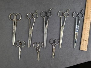 Vintage Barber Scissors/ Shears Italy German USA RARE Forged - Picture 1 of 14