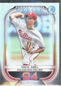 2021 Bowman #BTP-94 Mick Abel Bowman Scouts Top 100 Philadelphia Phillies - Picture 1 of 2