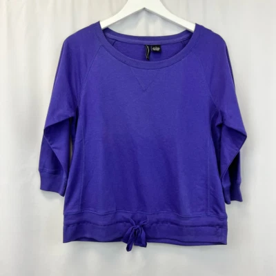 Suéter Pullover Jason Maxwell Mujer Púrpura Sólido Cuello Redondo Cordón Dobladillo S Foto 1 de 4