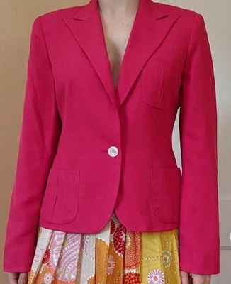 Blazer Ralph Lauren 100 % seda rosa talla 16 Foto 1 de 4