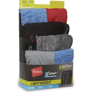 Pack de 6 calzoncillos boxer grandes Hanes sin etiquetas para niños - Imagen 1 de 3