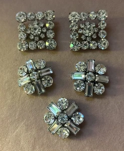 Set Of 5 Rhinestone Buttons. Perfect For Christmas Sweaters! - Picture 1 of 4