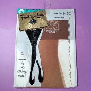 Fruit of the Loom seamless stretch nylon stockings Blush vintage 1960s 9.5-10 M - Picture 1 of 2