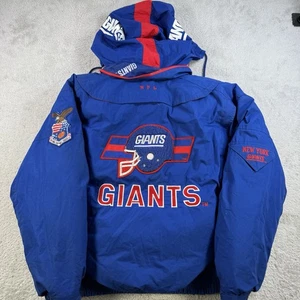 Vintage New York Giants Jacket Mens Medium Triple Fat Goose Down Puffer 90s NFL - Picture 1 of 13