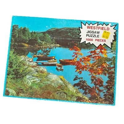Vintage 1975 Milton Bradley Westfield Restful Cover Jigsaw Puzzle 1000 Sealed - Image 1 of 4