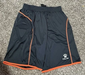 KELME Black Orange Padded Goalkeeper Goalie Soccer Short for Men and Women Sz XS - Picture 1 of 3