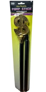 Pimp Stick Pimp Cane 35” Dollar Sign - Black/Gold - Costume Accessory - Picture 1 of 6