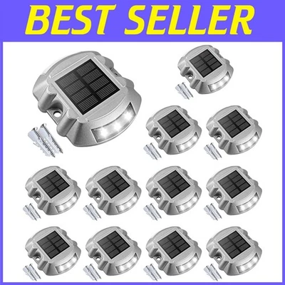 当代太阳能甲板灯 12 件装户外照明 — 第 1/4 张图片