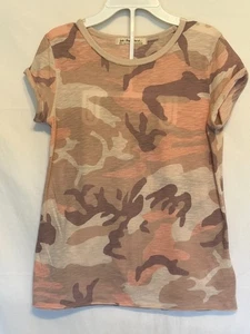 T-shirt donna WE THE FREE PEOPLE mimetica mimetica boxy oversize ~taglia S - Foto 1 di 9