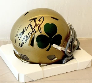 Tom Thayer signed Notre Dame Fighting Irish Shamrock mini helmet JSA Witness COA - Picture 1 of 2