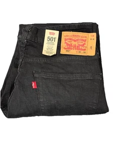 Jean Levi’s 501 Original Hombre Negro 35X32 Botón Mosca Pierna Recta Elastizado Etiqueta Roja - Imagen 1 de 12