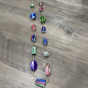 chicos multi color necklace gold Tone Long - Picture 1 of 7