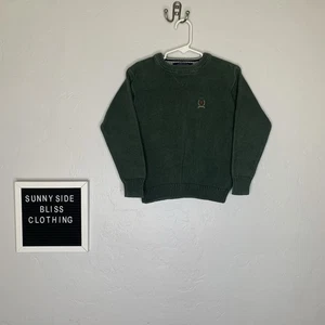 Tommy Hilfiger Vintage Green Knit Crewneck Sweater Size Kids 5 - Picture 1 of 14