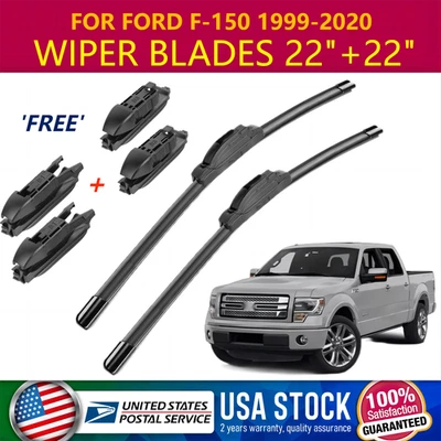 Limpiaparabrisas híbrido silicona para Ford F150 F-150 1999-2020 gancho en J Foto 1 de 4