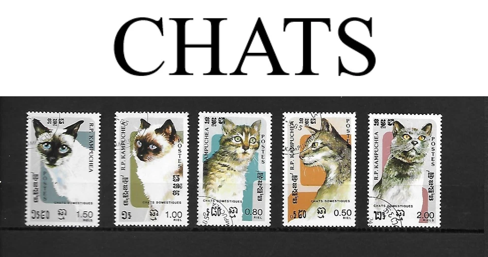 Série de timbres sur les  CHATS  DOMESTIQUES - Photo 1/1
