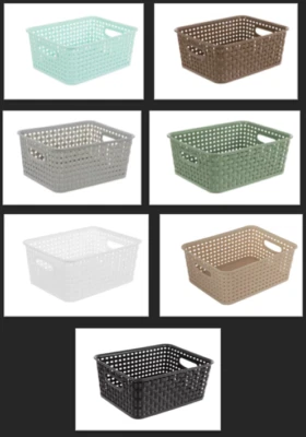 New Multi Purpose Plastic Woven Rectangle baskets Organizer - Image 1 of 4