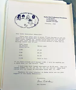 12 Issues of Sasha Newsletters by Ann Barden (Chandler) 83-88 Articles Patterns - Picture 1 of 8
