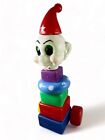Vintage Christmas pixie elf pull-along toy celluloid plastic 1950's Hong Kong