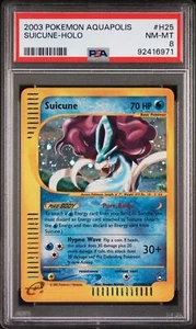 Pokemon WotC Aquapolis Holofoil Card H25 Suicune PSA 8 - Picture 1 of 2
