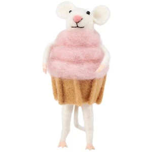 Primitives by Kathy Cupcake Mouse Felt Critter 450779 - Picture 1 of 3