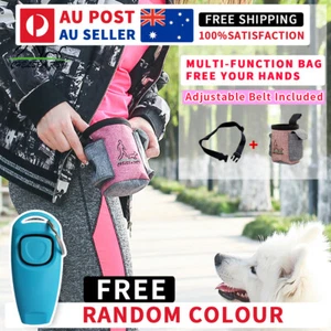 Puppy Dog Obedience Treat Bag Feed Pouch Snack Waist & Training Whistle Clicker - Picture 1 of 15