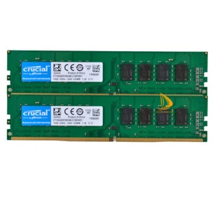 Crucial 2x 16GB 2RX8 PC4-2400T DDR4 19200MHz 288Pin DIMM Desktop Memory 32GB RAM - Picture 1 of 7