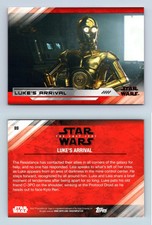 Luke's Arrival #89 Star Wars The Last Jedi Series 2 Topps 2018 Trading Card