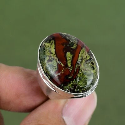 Dragon Bloodstone Rings 925 Sterling Silver Gemstone Ring Available In Ring Size - Image 1 of 4