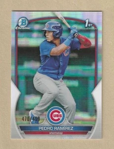 2023 Bowman 1st Chrome Pedro Ramirez #BCP-2 BASE REFRACTOR PARALLEL /499 Cubs RC - Picture 1 of 2