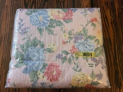 Nice King Size Pink & Floral "MELISSA"  Bed Cover Bedspread Bedding Girl NEW VTG - Image 1 of 3