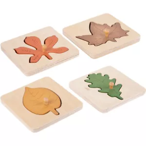4pcs Puzzle Leaves Matching Puzzle Toy Shape Cognitive Toy Educational Toy - Picture 1 of 12