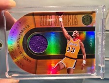 2011 PANNINI 'GOLD RECORDS KAREEM ABDUL-JABBAR JERSEY  LIMITED 99