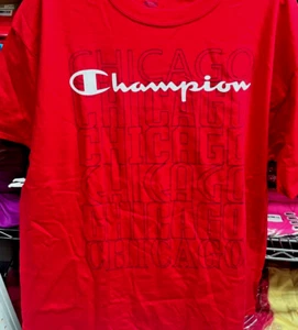 24A10 Champion GT180 Men's Authentic Athleticwear Cotton T-Shirt Chicago XL Red - Picture 1 of 2
