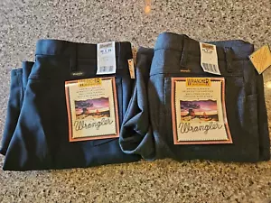 Wrangler Dress Pants Wrancher Boot Jeans Men's 40X29 1-Black & 1-Gray Stretch - Picture 1 of 11